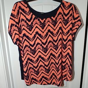 Espresso Peach and blue blouse